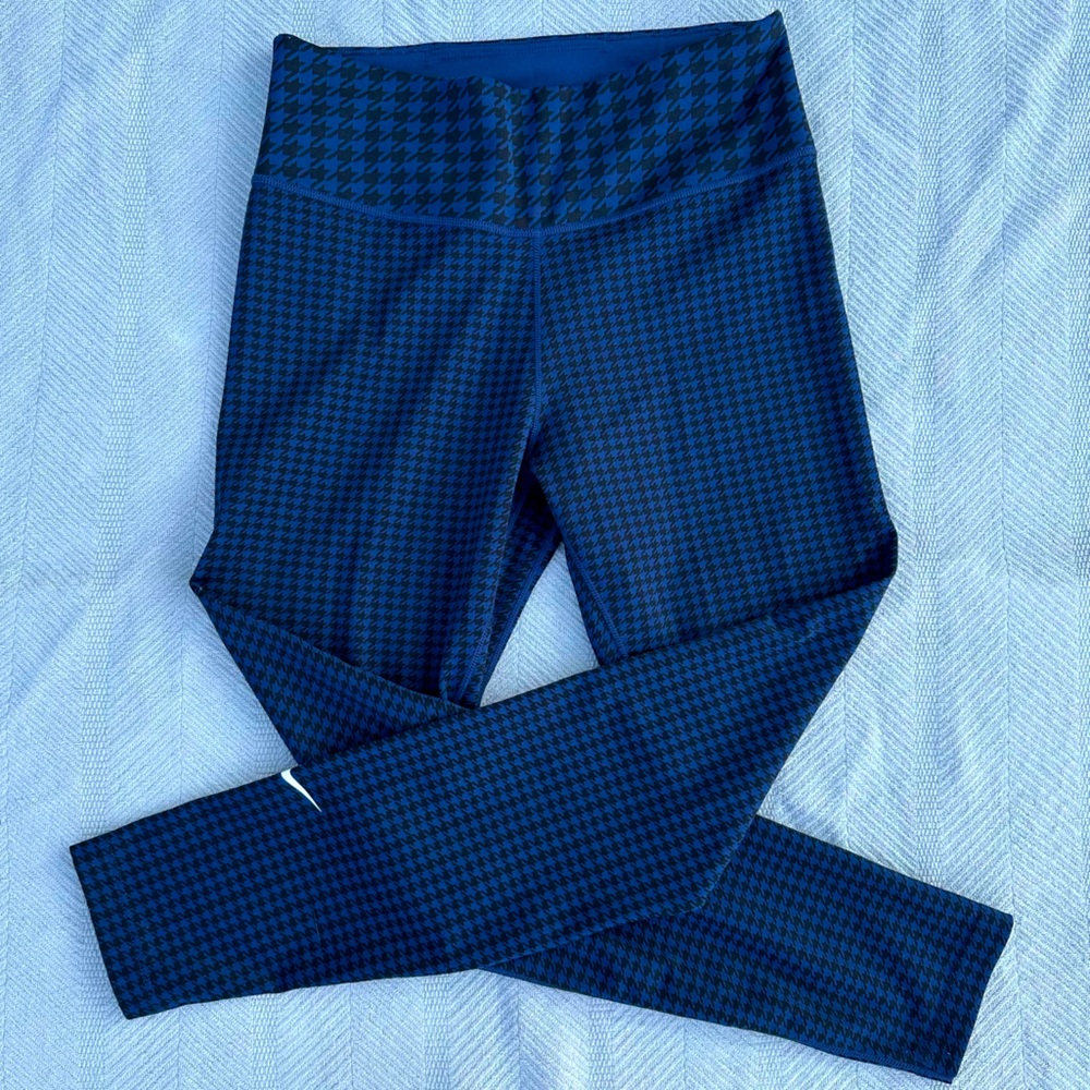 Nike dri-fit one icon houndstooth blue leggings